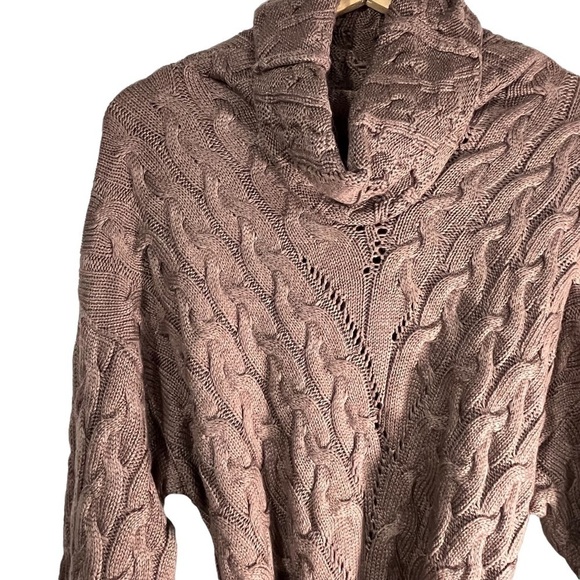 Fate Ready Willing And Cable Knit Sweater Dress, Fawn Brown, Size Medium, NWOT - Picture 3 of 13